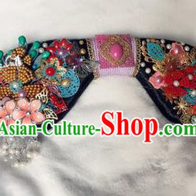 Traditional Chinese Qing Dynasty Palace Lady Headwear Ancient Manchu Hair Accessories for Women