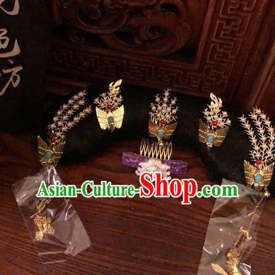 Traditional Chinese Qing Dynasty Palace Lady Phoenix Coronet Headwear Ancient Manchu Hair Accessories for Women