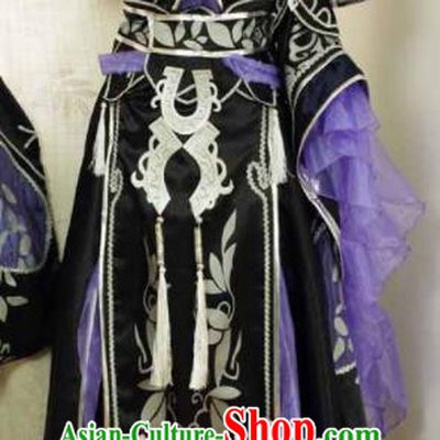 Traditional Chinese Cosplay Swordswoman Purple Hanfu Dress Ancient Court Princess Embroidered Costume for Women