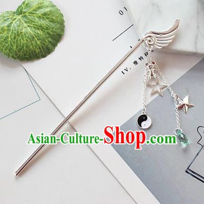 Traditional Chinese Handmade Hair Accessories Ancient Swordswoman Tassel Hairpins for Women