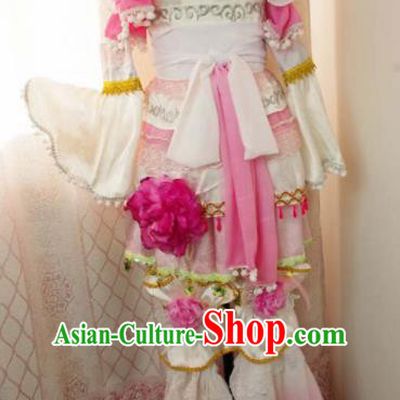 Traditional Chinese Cosplay Swordswoman Hanfu Dress Ancient Peri Embroidered Costume for Women
