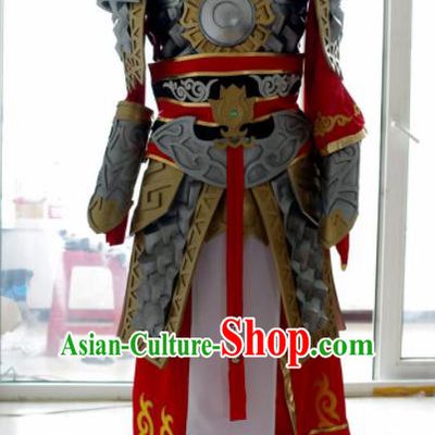 Traditional Chinese Cosplay Warrior Armour Clothing Ancient Swordsman Embroidered Costume for Men