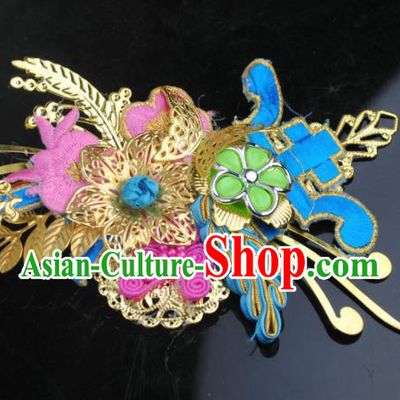 Traditional Chinese Qing Dynasty Princess Hair Claw Hairpins Handmade Ancient Manchu Lady Hair Accessories for Women