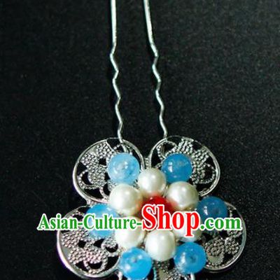 Traditional Chinese Wedding Hanfu Pearls Hairpins Handmade Ancient Bride Hair Accessories for Women