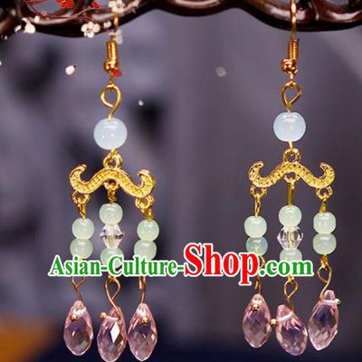 Chinese Traditional Handmade Palace Lady Earrings Ancient Princess Ear Accessories for Women