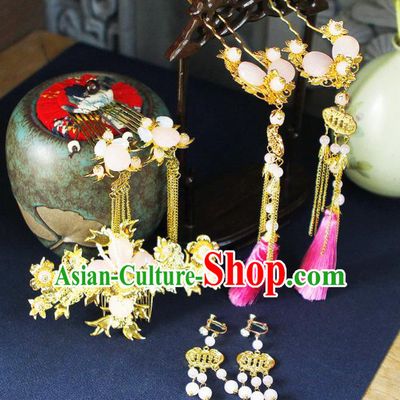 Traditional Chinese Handmade Hair Clips Tassel Hairpins Ancient Princess Hair Accessories for Women