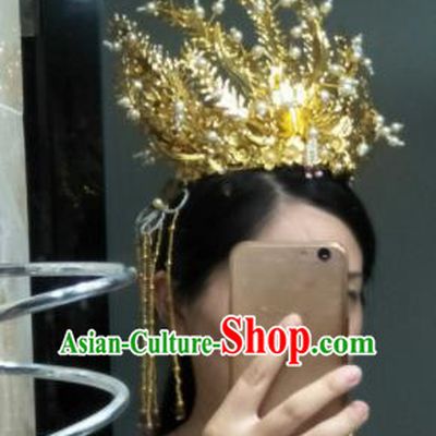 Traditional Chinese Handmade Ancient Song Dynasty Queen Phoenix Coronet Hairpins Headwear Hair Accessories for Women