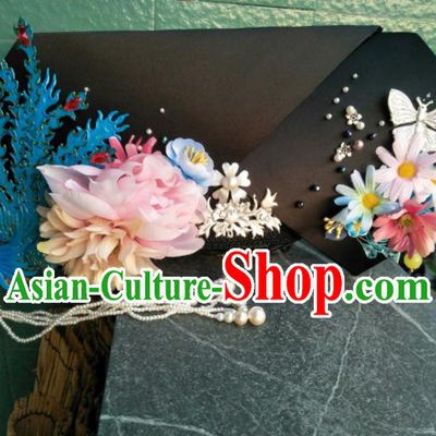 Traditional Chinese Handmade Qing Dynasty Manchu Phoenix Headwear Hairpins Ancient Imperial Consort Hair Accessories for Women