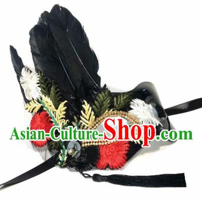 Top Halloween Stage Show Face Accessories Brazilian Carnival Catwalks Embroidered Mask for Women