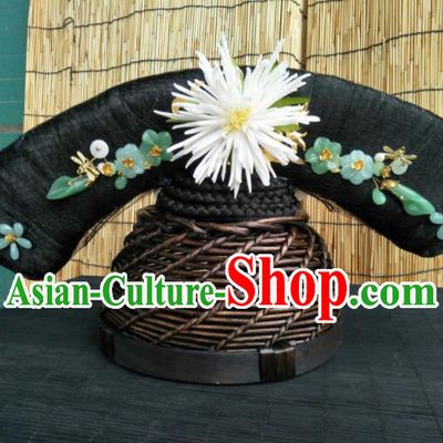 Traditional Chinese Handmade Qing Dynasty Manchu Princess Headwear Hairpins Ancient Queen Hair Accessories for Women