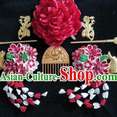 Traditional Chinese Handmade Ancient Tang Dynasty Imperial Consort Hairpins Hair Comb Headwear Hair Accessories for Women