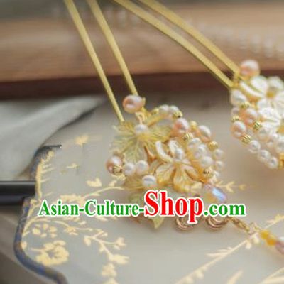 Chinese Handmade Hanfu Pearls Hairpins Traditional Ancient Princess Hair Accessories for Women