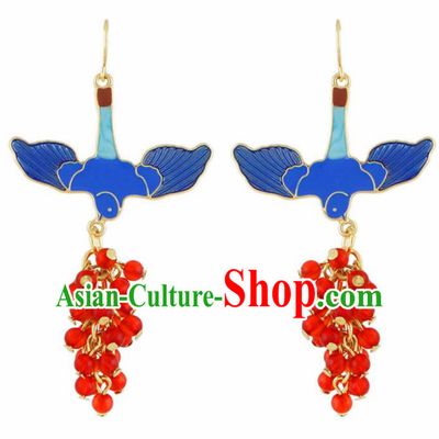 Top Grade Stage Show Red Tassel Earrings Brazilian Carnival Catwalks Ear Accessories for Women