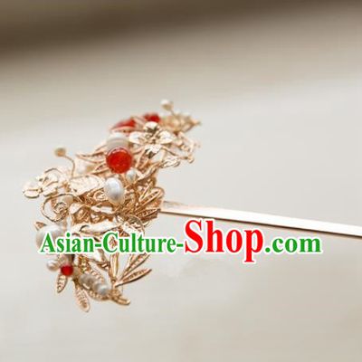 Chinese Handmade Hanfu Pearls Hair Clip Hairpins Traditional Ancient Princess Hair Accessories for Women