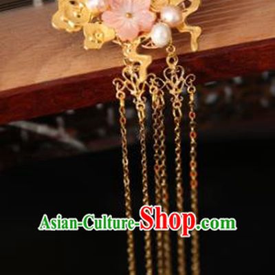 Chinese Handmade Hanfu Hairpins Pearls Tassel Cloud Hair Claw Traditional Ancient Princess Hair Accessories for Women