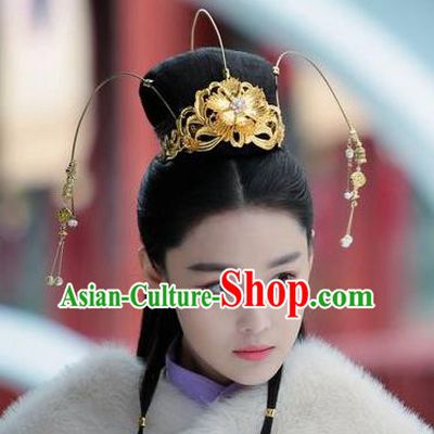 Chinese Handmade Hanfu Tassel Phoenix Coronet Tang Dynasty Hairpins Traditional Ancient Imperial Consort Hair Accessories for Women