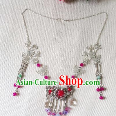 Chinese Handmade Hanfu Tassel Necklace Traditional Ancient Princess Necklet Jewelry Accessories for Women