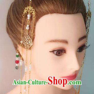 Handmade Chinese Traditional Hanfu Tassel Hair Clip Hairpins Ancient Tang Dynasty Imperial Consort Hair Accessories for Women