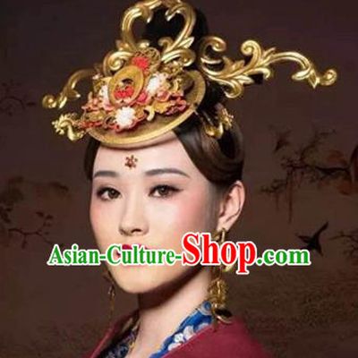 Handmade Chinese Court Phoenix Coronet Traditional Hanfu Hairpins Ancient Tang Dynasty Queen Hair Accessories for Women