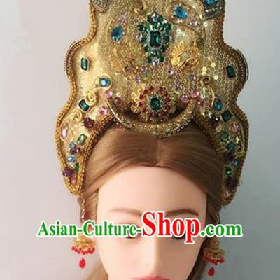 Handmade Chinese Royal Hat Traditional Hanfu Hairpins Ancient Tang Dynasty Queen Hair Accessories for Women