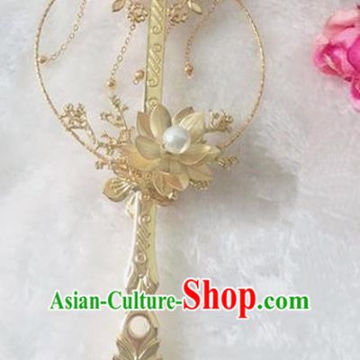 Chinese Handmade Hanfu Princess Wedding Accessories Ancient Palace Fans for Women