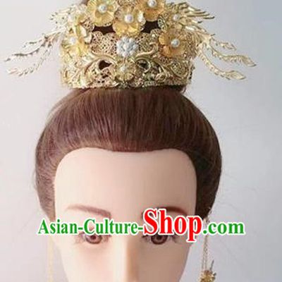 Chinese Handmade Hanfu Song Dynasty Hairpins Phoenix Coronet Traditional Ancient Imperial Consort Hair Accessories for Women