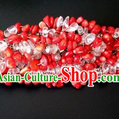 Chinese Handmade Hanfu Palace Pomegranate Seed Hair Crown Hairpins Traditional Ancient Princess Hair Accessories for Women