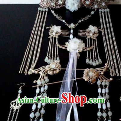 Chinese Handmade Hanfu Palace Hairpins Tassel Phoenix Coronet Traditional Ancient Princess Hair Accessories for Women