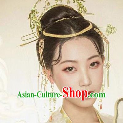 Chinese Handmade Hanfu Tang Dynasty Hairpins Phoenix Coronet Traditional Ancient Imperial Consort Hair Accessories for Women