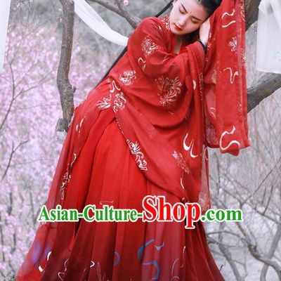 Chinese Ancient Princess Wedding Red Hanfu Dress Traditional Tang Dynasty Historical Costume for Women
