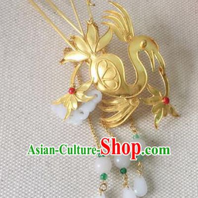 Handmade Chinese Palace Queen Phoenix Tassel Hairpins Ancient Traditional Hanfu Hair Accessories for Women