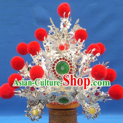 Handmade Chinese Traditional Immortals Argent Helmet Hair Accessories Ancient Swordsman Hairdo Crown for Men