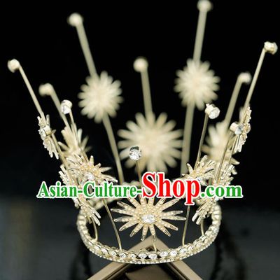 Top Grade Handmade Baroque Bride Royal Crown Princess Wedding Hair Accessories for Women