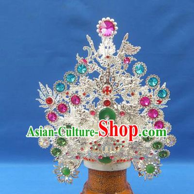 Handmade Chinese Ancient Goddess Queen Argent Phoenix Coronet Hairpins Traditional Hanfu Hair Accessories for Women