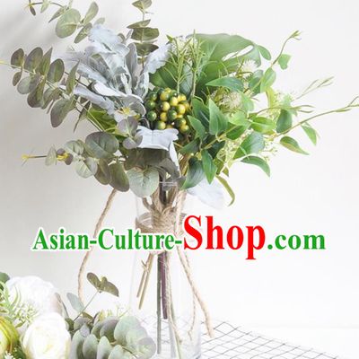 Handmade Classical Wedding Berry Silk Flowers Bride Holding Emulational Flowers Ball Hand Tied Bouquet Flowers for Women