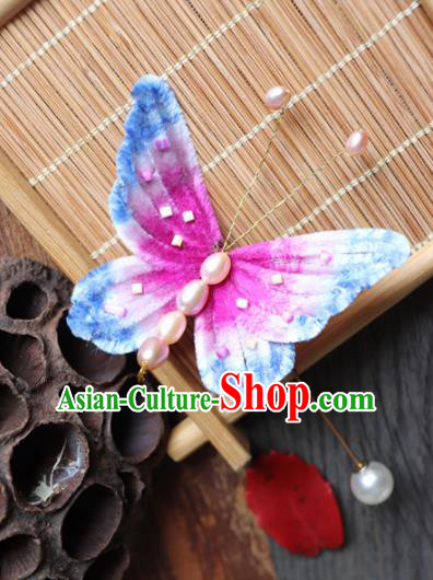 Handmade Chinese Classical Velvet Butterfly Brooch Ancient Palace Breastpin for Women Handmade Chinese Classical Velvet Butterfly Brooch Ancient Palace Breastpin for Women