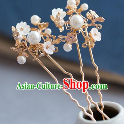 Chinese Handmade Palace Golden Hairpins Ancient Princess Hair Accessories Headwear for Women