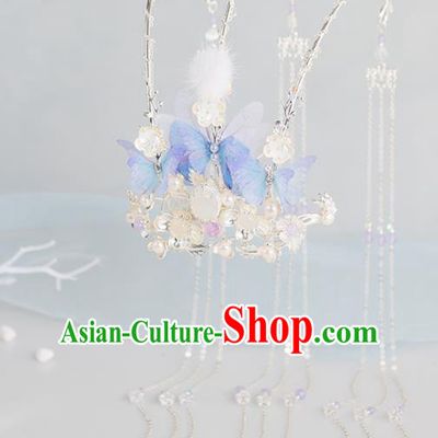 Chinese Handmade Tassel Phoenix Coronet Hairpins Ancient Princess Hair Accessories Headwear for Women