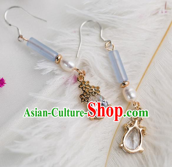 Handmade Chinese Classical Hanfu Crystal Earrings Ancient Palace Ear Accessories for Women Handmade Chinese Classical Hanfu Crystal Earrings Ancient Palace Ear Accessories for Women
