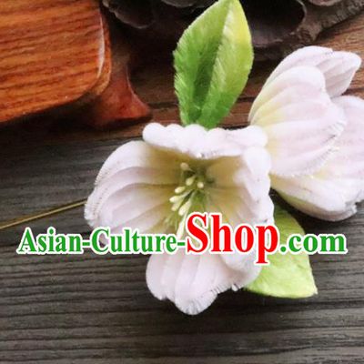 Chinese Handmade Pink Velvet Begonia Hairpins Ancient Palace Queen Hair Accessories Headwear for Women