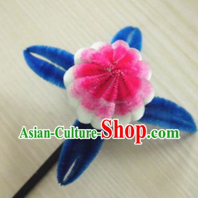 Chinese Handmade Velvet Chrysanthemum Hairpins Ancient Palace Queen Hair Accessories Headwear for Women