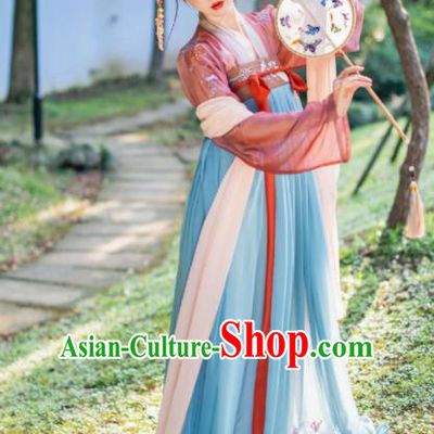 Chinese Traditional Tang Dynasty Imperial Consort Historical Costume Ancient Peri Hanfu Dress for Women
