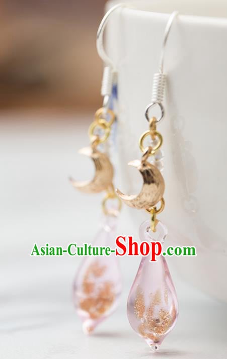 Handmade Chinese Classical Hanfu Pink Earrings Ancient Palace Ear Accessories for Women Handmade Chinese Classical Hanfu Pink Earrings Ancient Palace Ear Accessories for Women