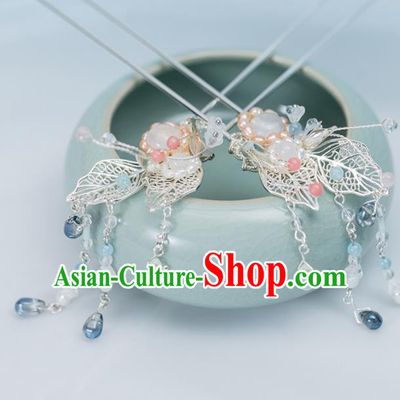 Chinese Handmade Hanfu Pearls Hairpins Ancient Princess Hair Accessories Headwear for Women