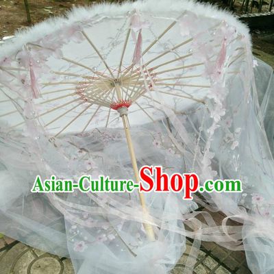 Chinese Traditional Ribbon Tassel Umbrella Ancient Princess Umbrella for Women