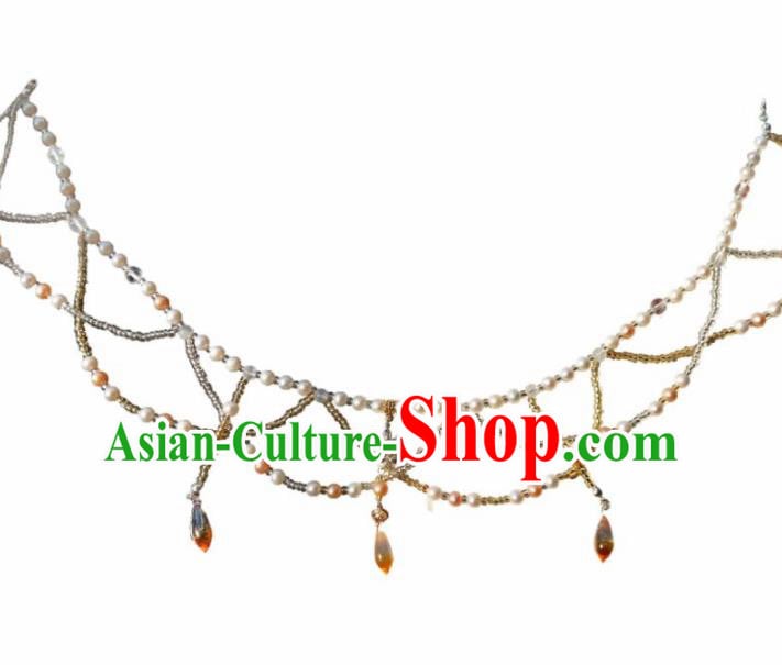 Handmade Chinese Classical Crystal Necklace Ancient Palace Hanfu Necklet Accessories for Women Handmade Chinese Classical Crystal Necklace Ancient Palace Hanfu Necklet Accessories for Women