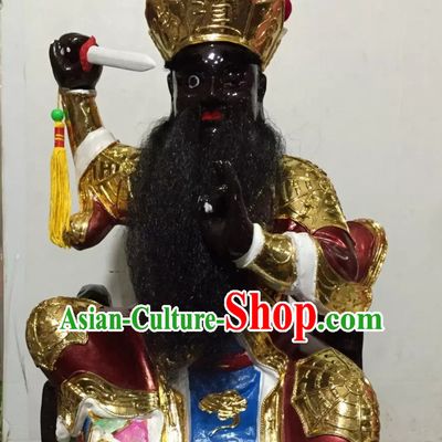 Ancient Chinese Wan Fa Zu Shi Statue Wooden Sculpture Arts