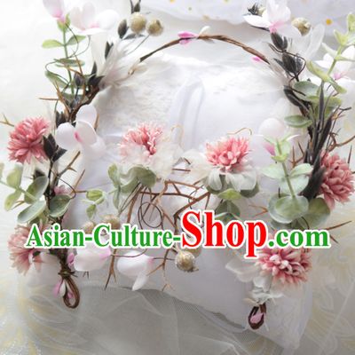 Top Handmade Flower Head Wear Garland Hair Jewelry and Earrings Complete Set for Women