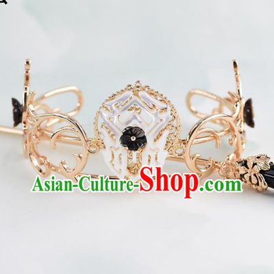 Chinese Traditional Swordsman Hair Accessories Ancient Prince Shell Golden Hairdo Crown for Men