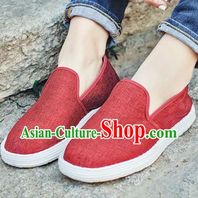 Chinese Handmade Red Cloth Shoes Traditional National Shoes Ancient Hanfu Shoes for Women